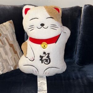 🧧🇯🇵Lucky Cat Plush Toy - LARGE White and Tan